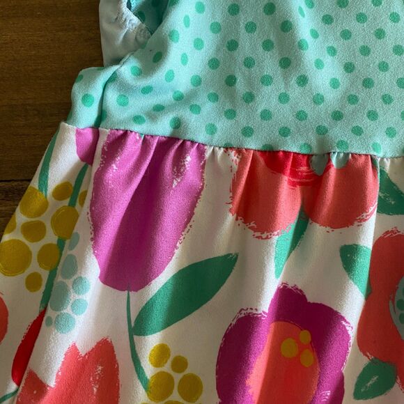 Floral & Polka Dot Flutter Sleeve Dress Girls' 6-7T - Picture 7 of 10